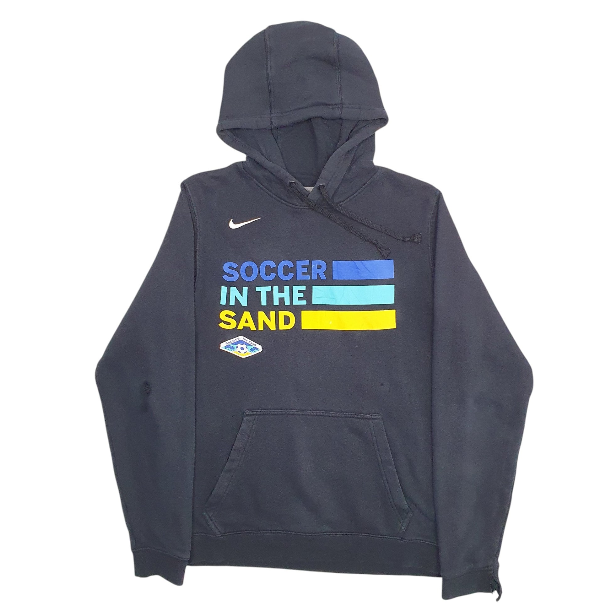 Mens Black Nike Soccer In The Sand Spellout Hoodie Jumper