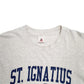 Mens Grey Riddell Single Stitch Vintage 90s St Ignatius Football Short Sleeve T Shirt