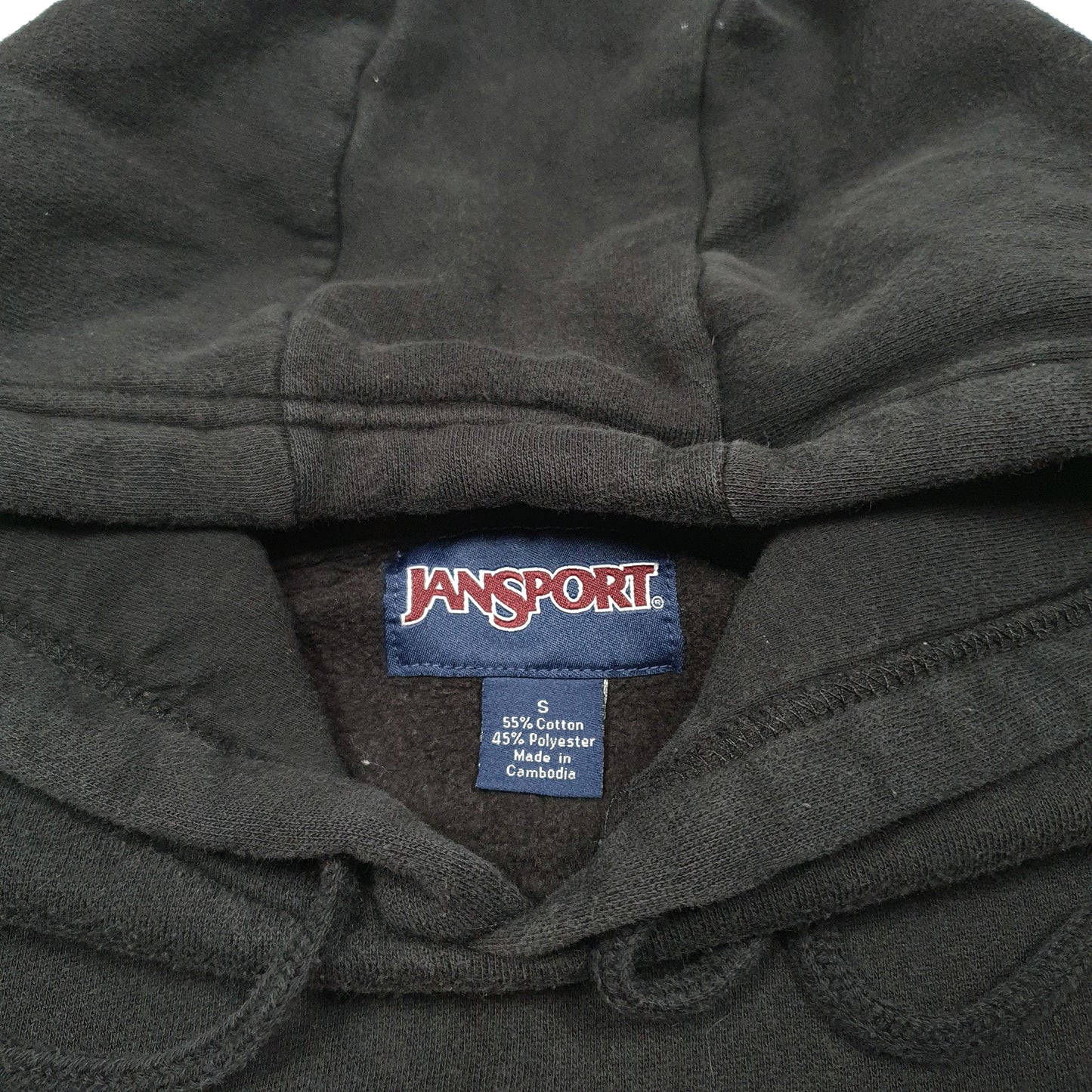 Mens Black Jansport Biola University USA Spellout Hoodie Jumper