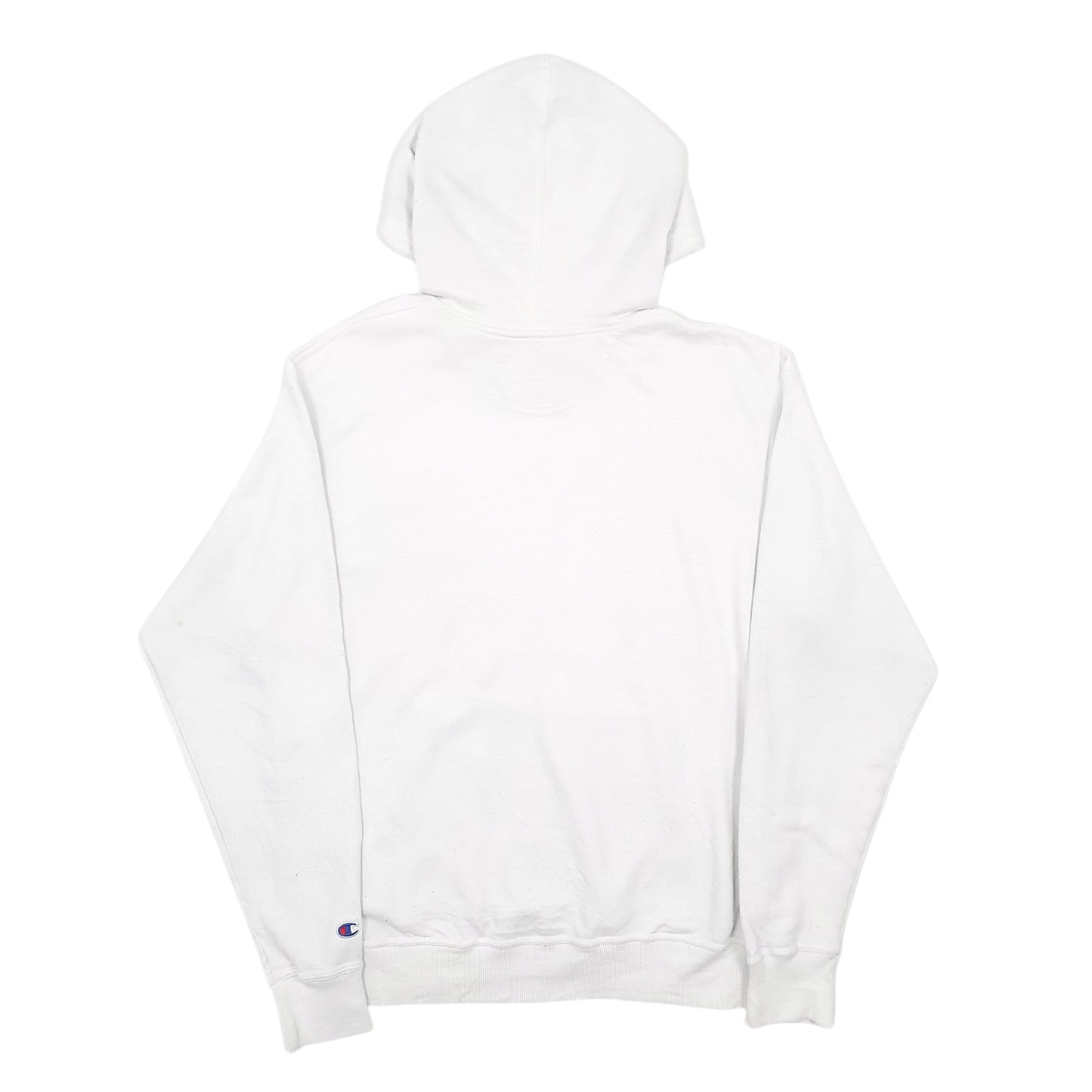 Mens White Champion Spellout Hoodie Jumper