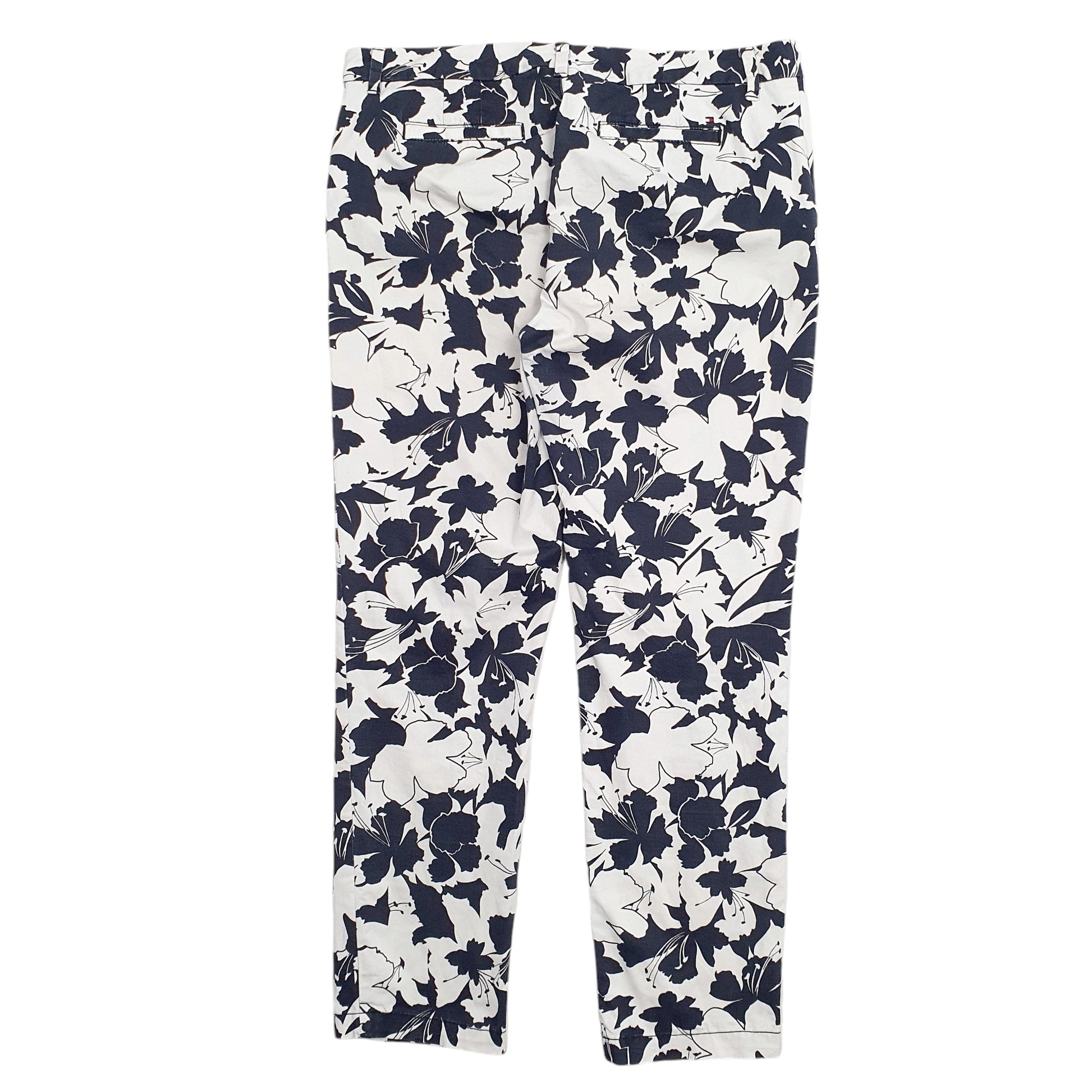 Womens White Tommy Hilfiger Floral Design Pattern Chino Trousers