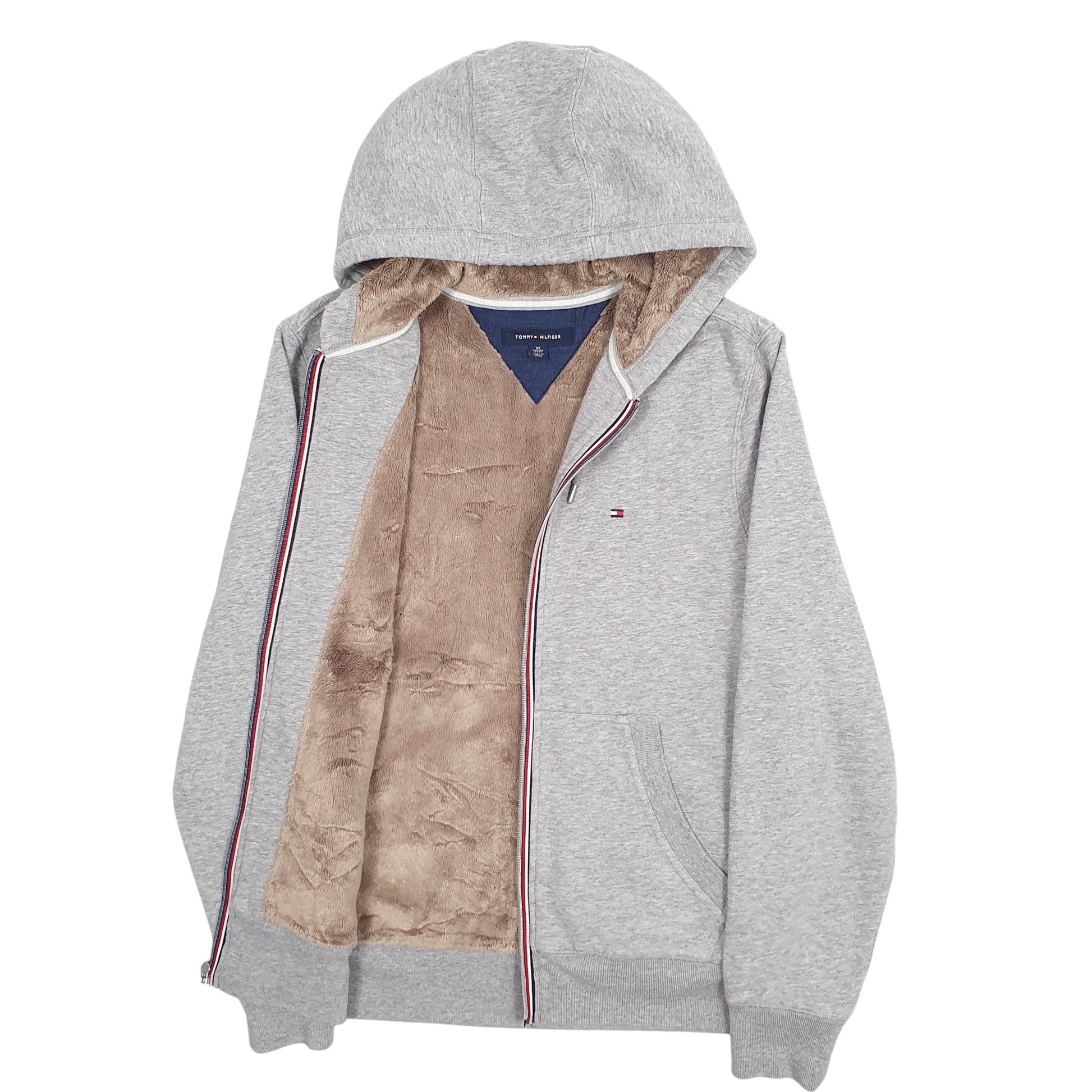 Mens Grey Tommy Hilfiger Hoodie Full Zip Jumper