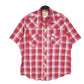 Mens Red Wrangler Western Cowboy Pearl Snap Short Sleeve Shirt
