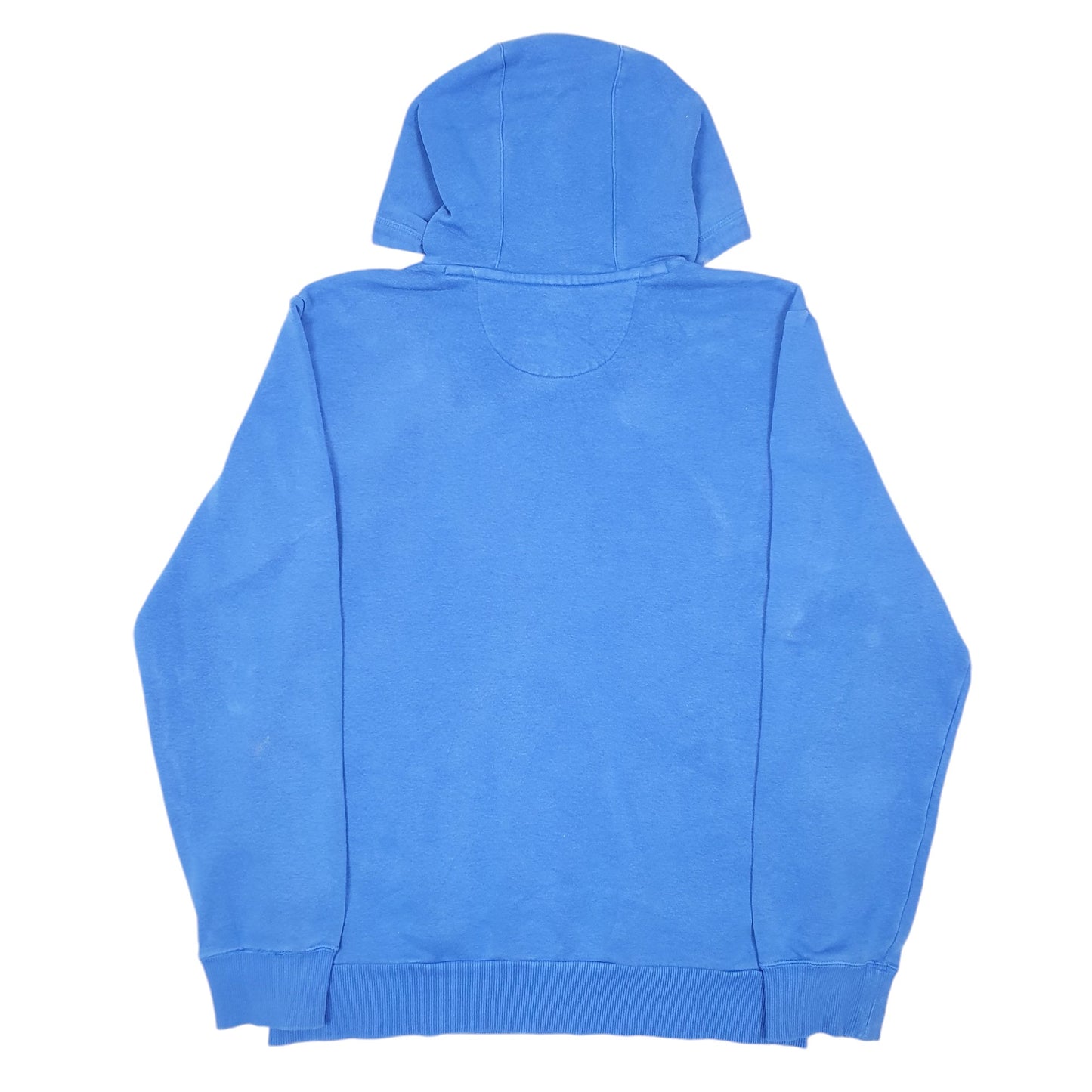 Mens Blue Adidas Spellout Three Stripes Hoodie Jumper