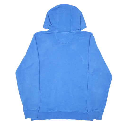 Mens Blue Adidas Spellout Three Stripes Hoodie Jumper