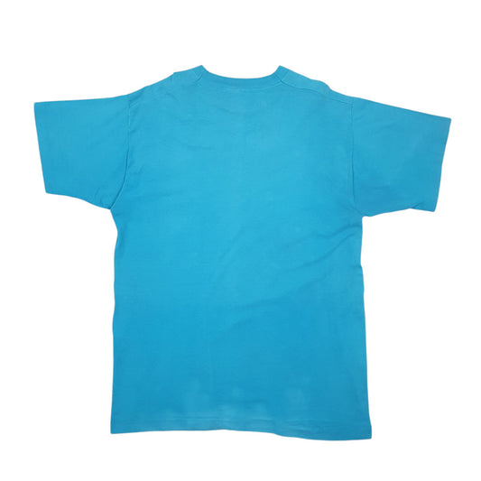 Mens Blue Fruit Of The Loom Single Stitch Vintage 90s Short Sleeve T Shirt