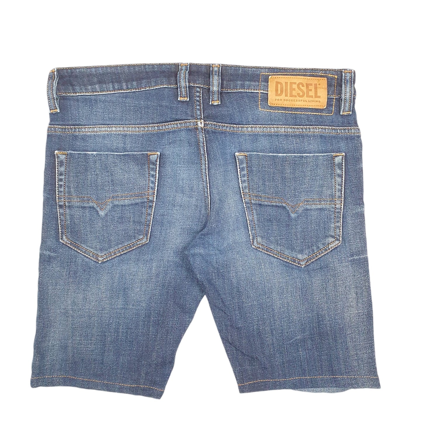 Mens Blue Diesel Slim Jorts Jean Distressed Denim Shorts