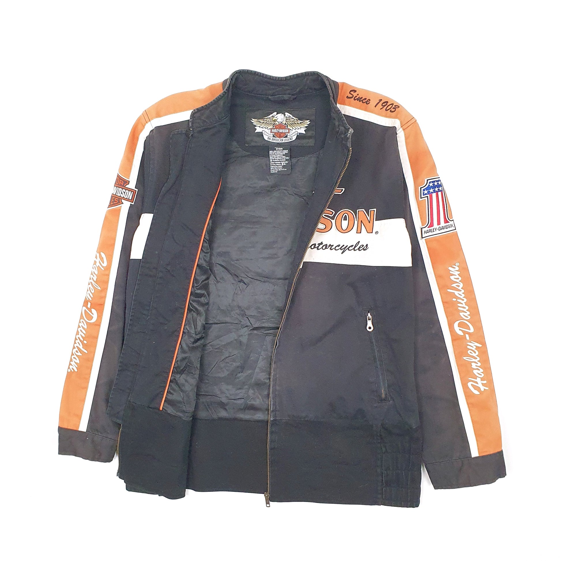 Mens Black Harley Davidson Motorcycles Riders  Coat