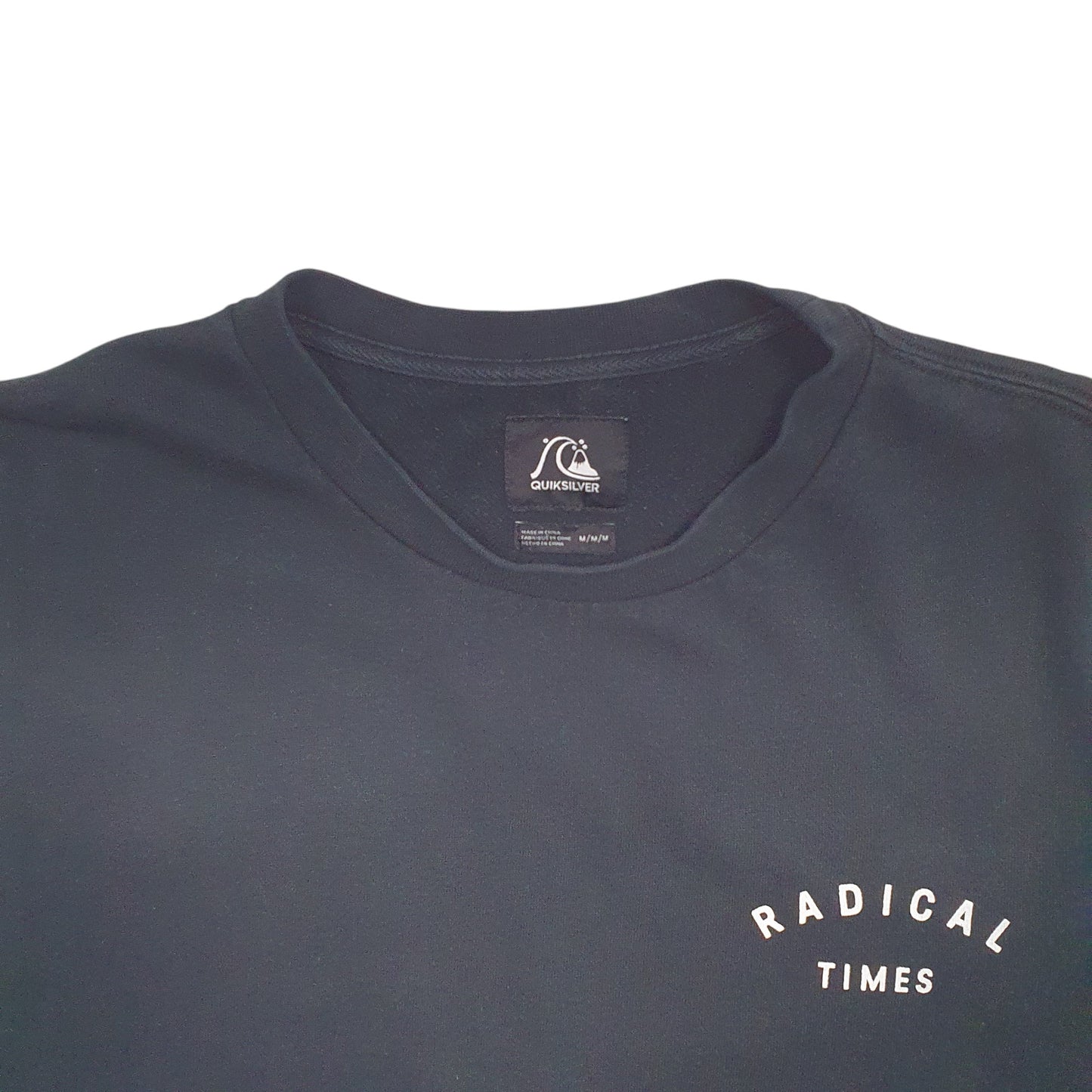 Mens Black Quiksilver Radical Times Crewneck Jumper