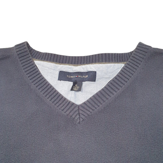 Mens Navy Tommy Hilfiger Knit V Neck Jumper