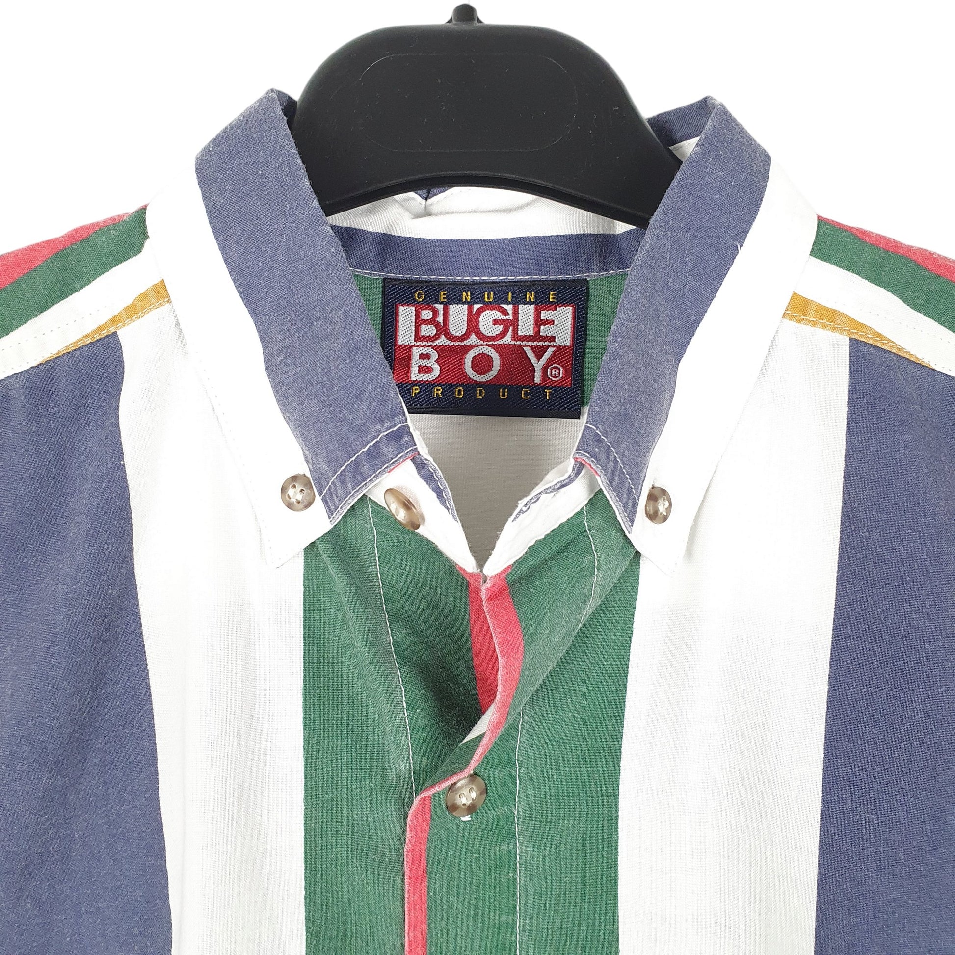 Mens Green Bugle Boy  Short Sleeve Shirt