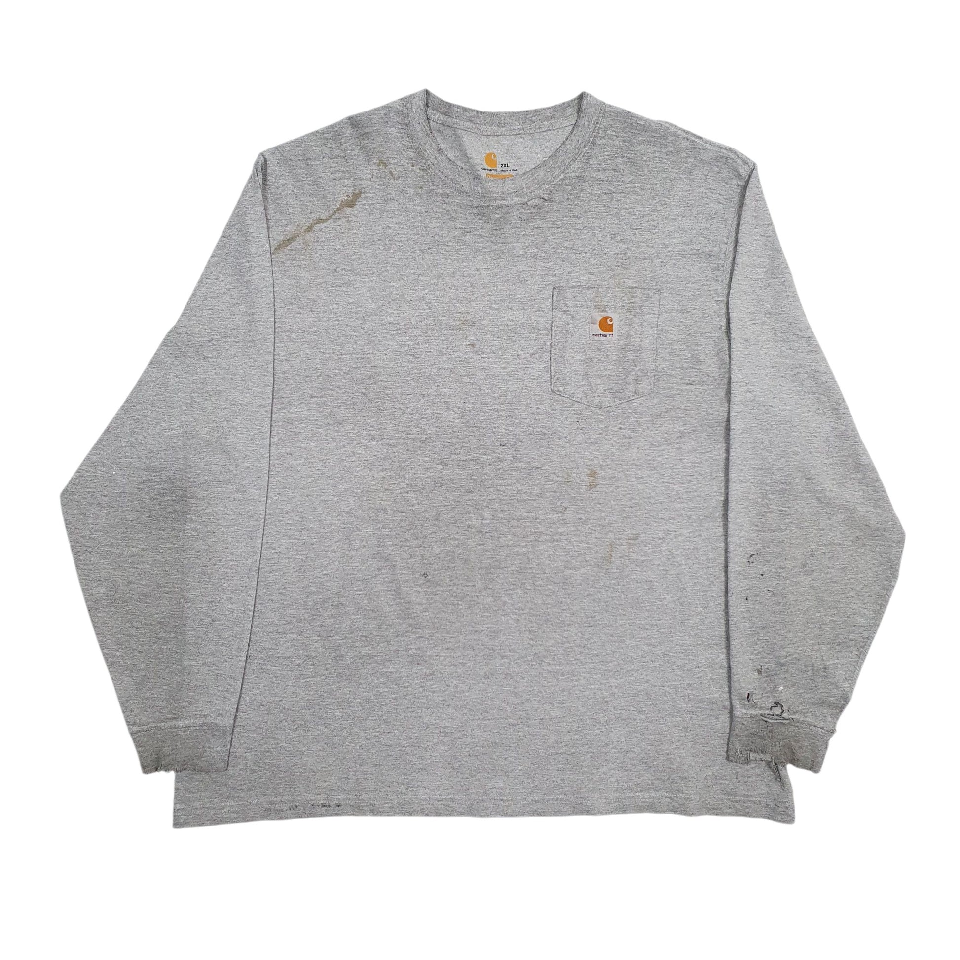 Mens Grey Carhartt  Long Sleeve T Shirt