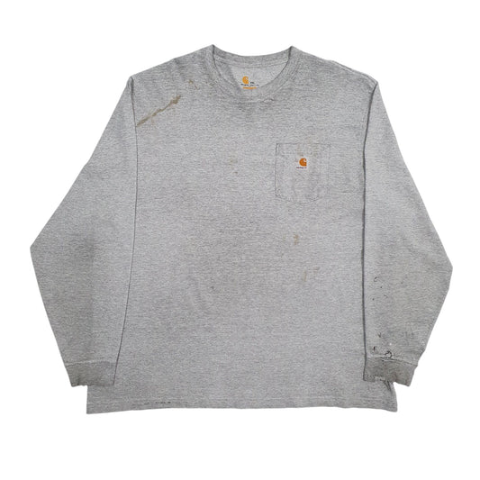 Mens Grey Carhartt  Long Sleeve T Shirt