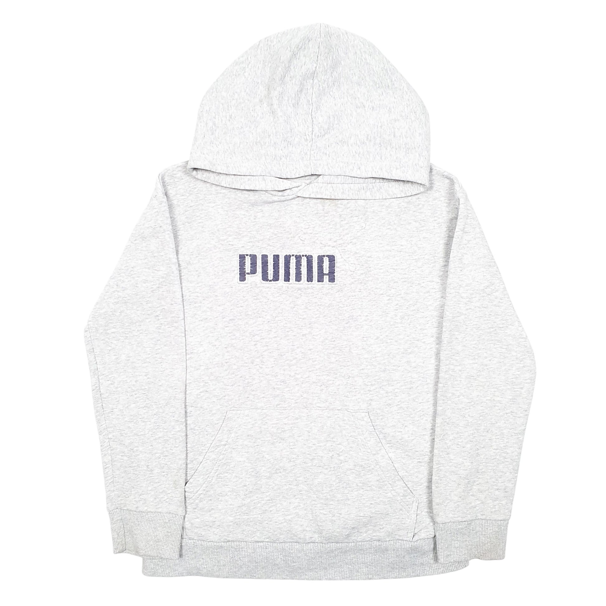 Womens Grey Puma Spellout Hoodie Jumper