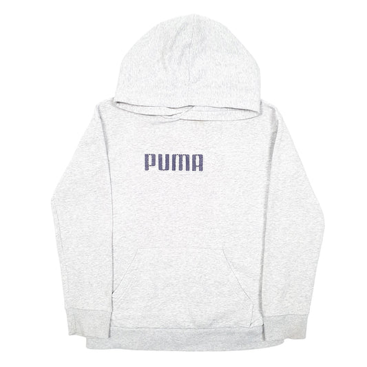 Womens Grey Puma Spellout Hoodie Jumper