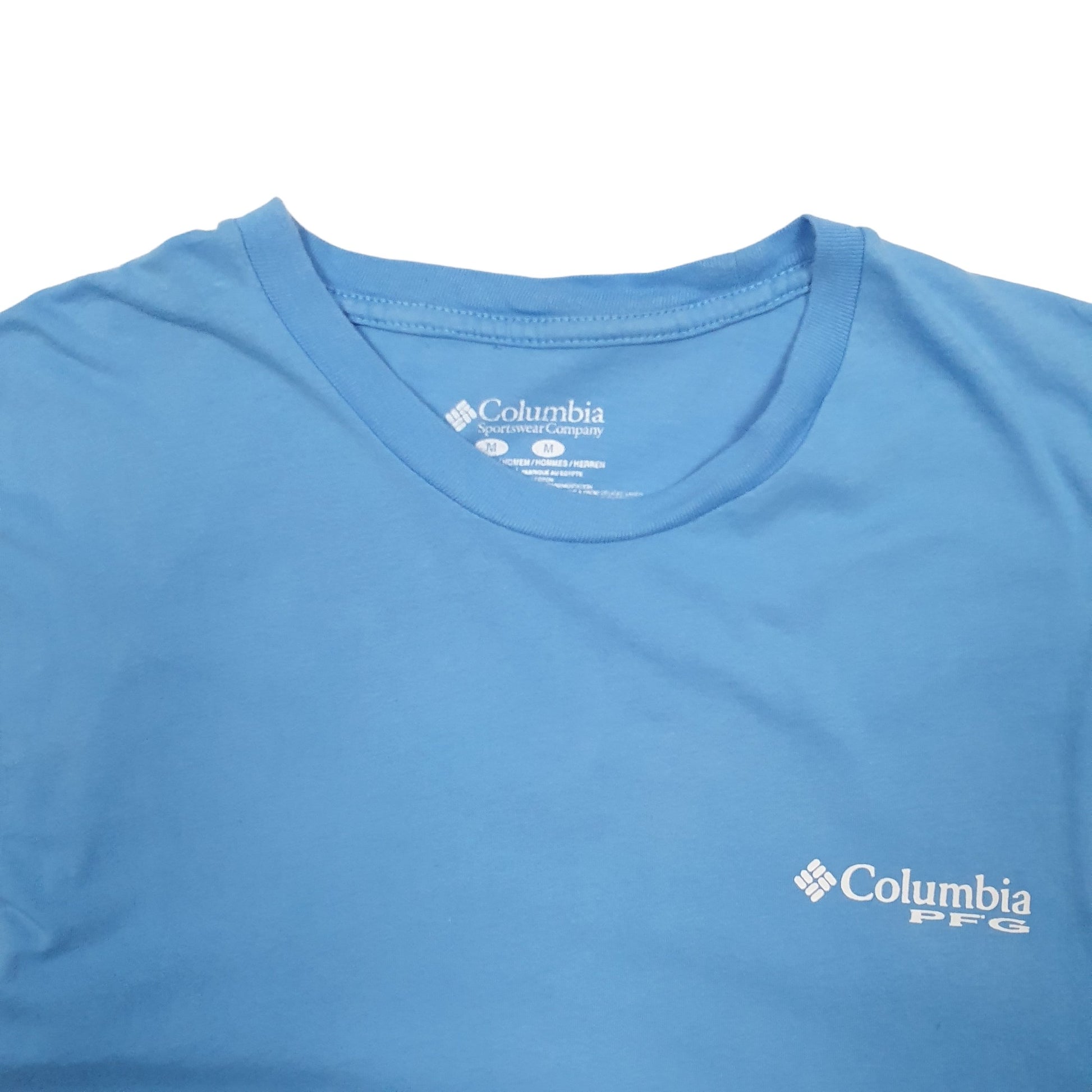 Mens Blue Columbia Sportswear PFG Fishing Short Sleeve T Shirt