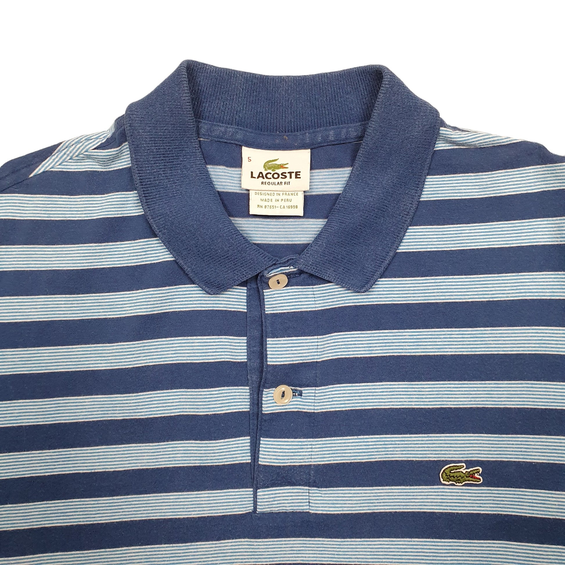Mens Blue Lacoste  Short Sleeve Polo Shirt