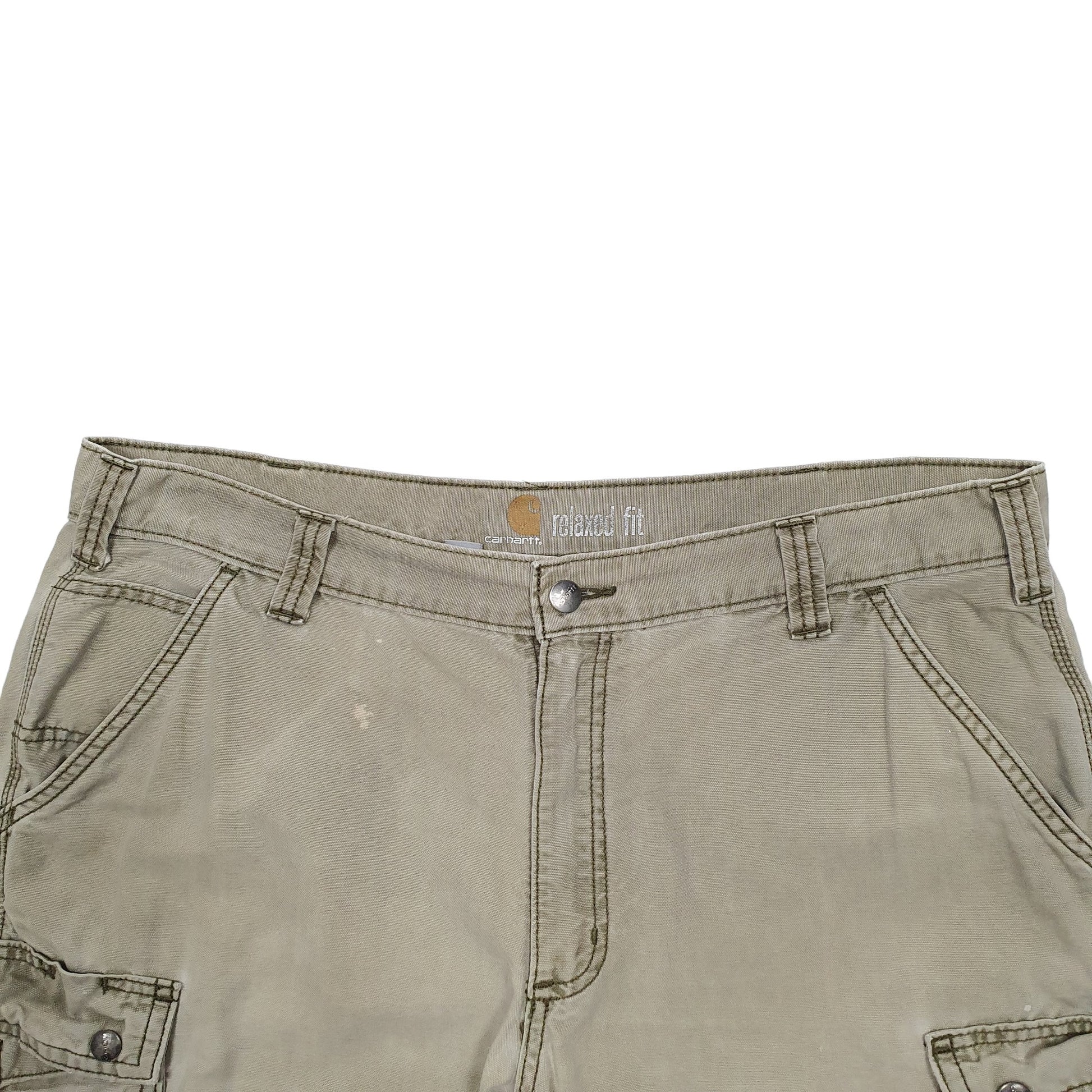 Mens Green Carhartt Workwear Cargo Shorts