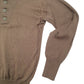 Mens Khaki Unbranded U.S Military Knit 5 Button Sweater Crewneck Jumper