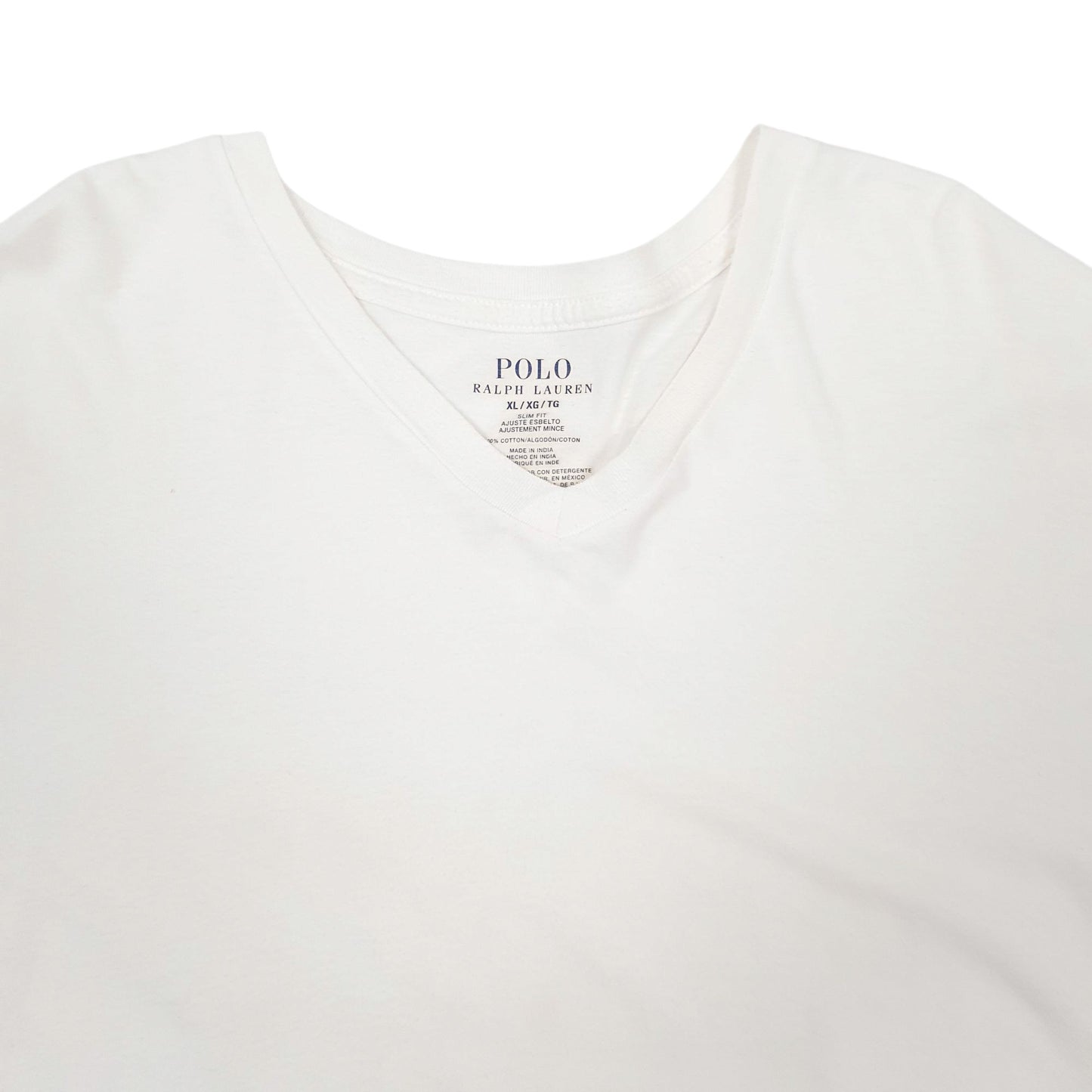 Mens White Polo Ralph Lauren V Neck Short Sleeve T Shirt