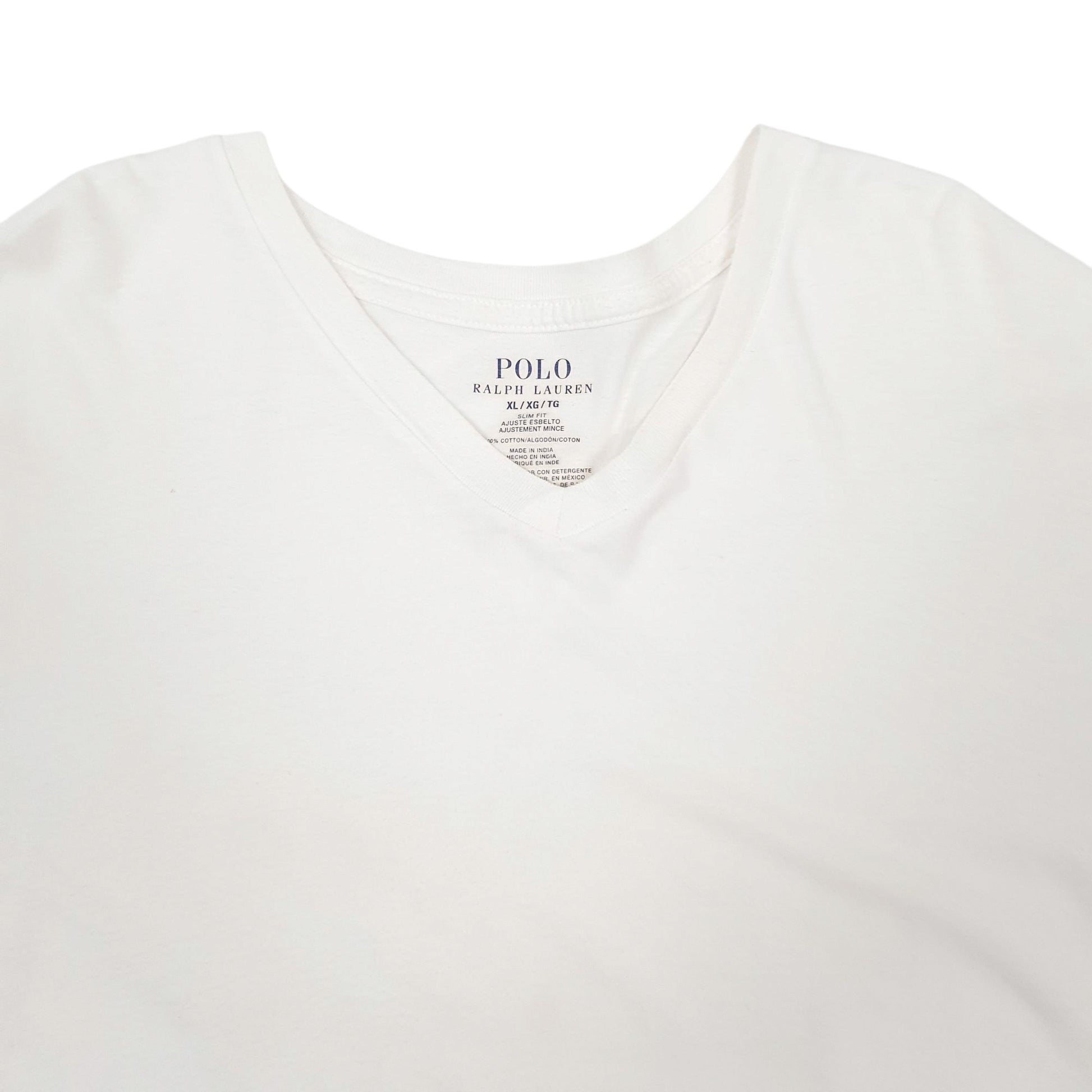 Mens White Polo Ralph Lauren V Neck Short Sleeve T Shirt