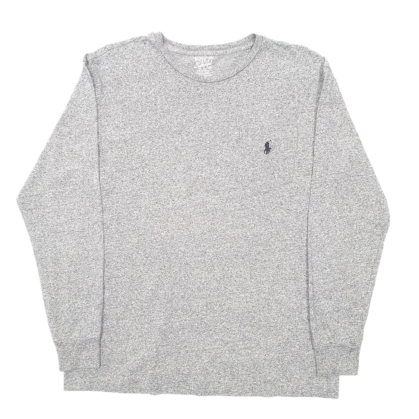 Mens Grey Polo Ralph Lauren Pocket Long Sleeve T Shirt