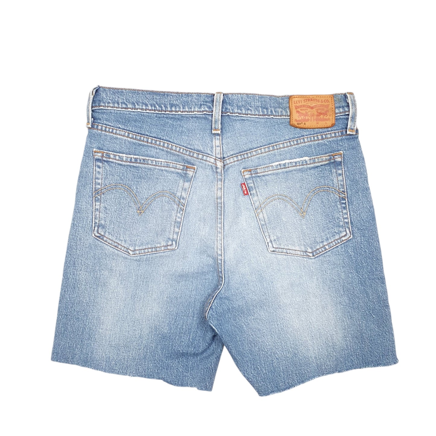 Mens Blue Levis 501 Jorts Cut Offs Distressed Denim Shorts