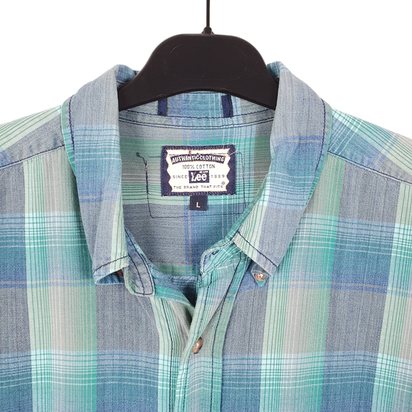 Mens Green Lee Vintage Short Sleeve Shirt