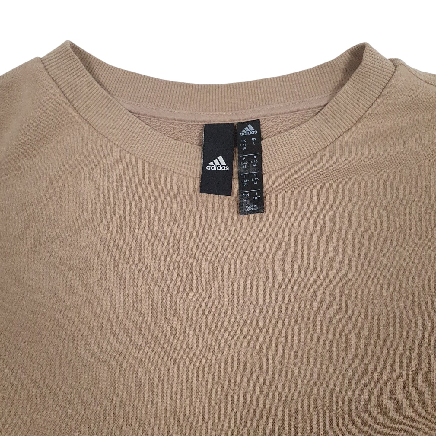 Womens Beige Adidas Crop Top Crewneck Jumper