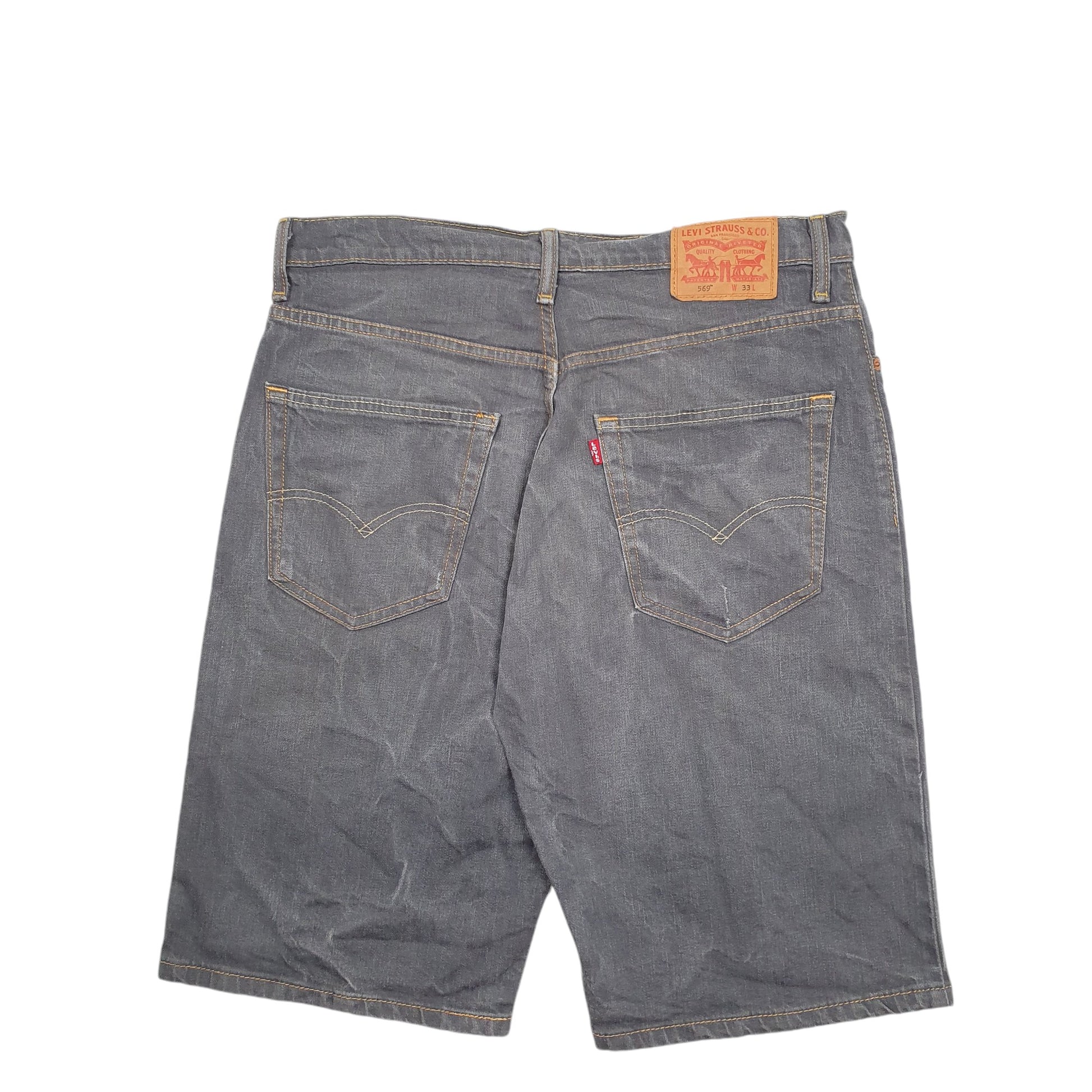 Mens Grey Levis Denim Jeans Jorts 569 Denim Shorts