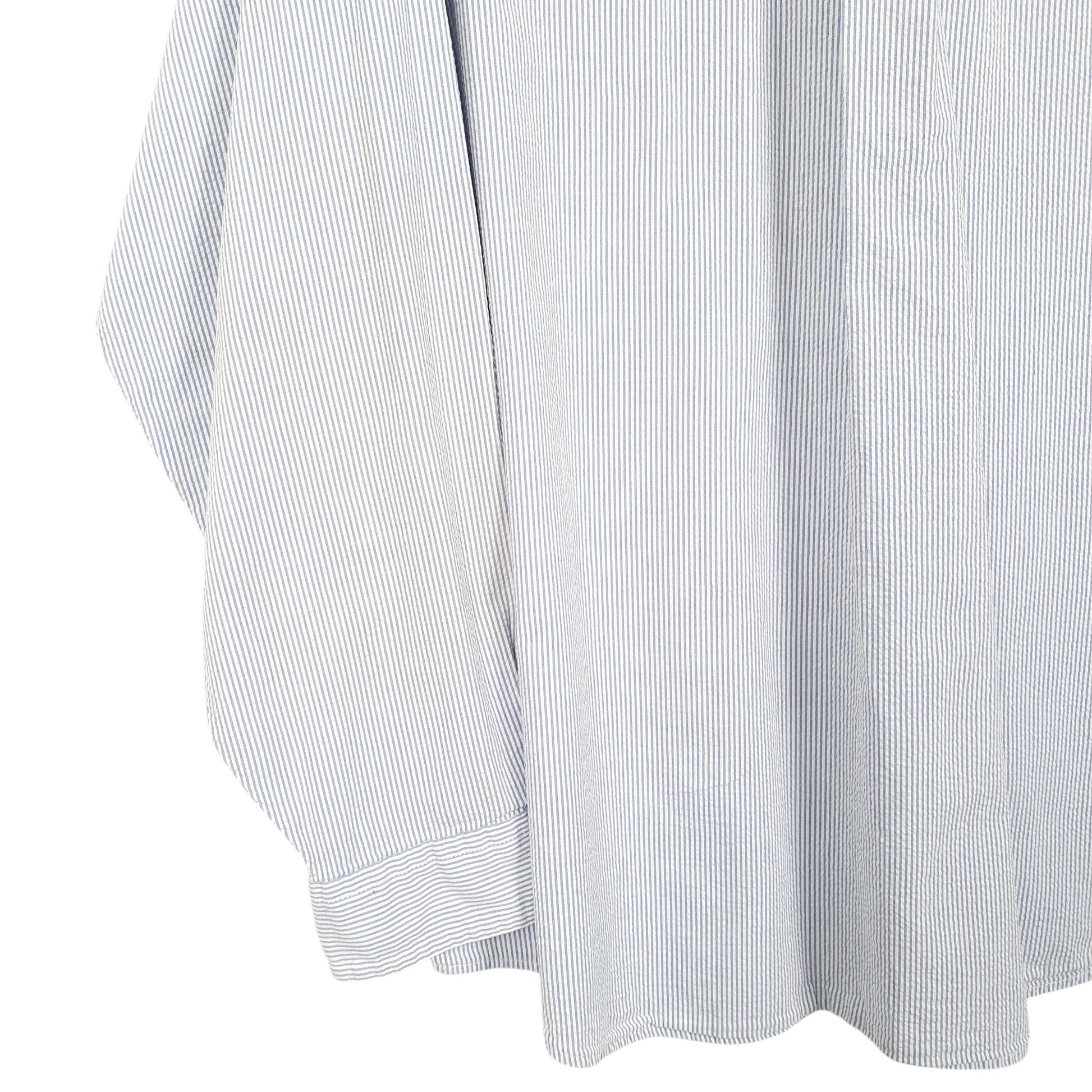 Mens White L.L.Bean Seersucker Long Sleeve Shirt