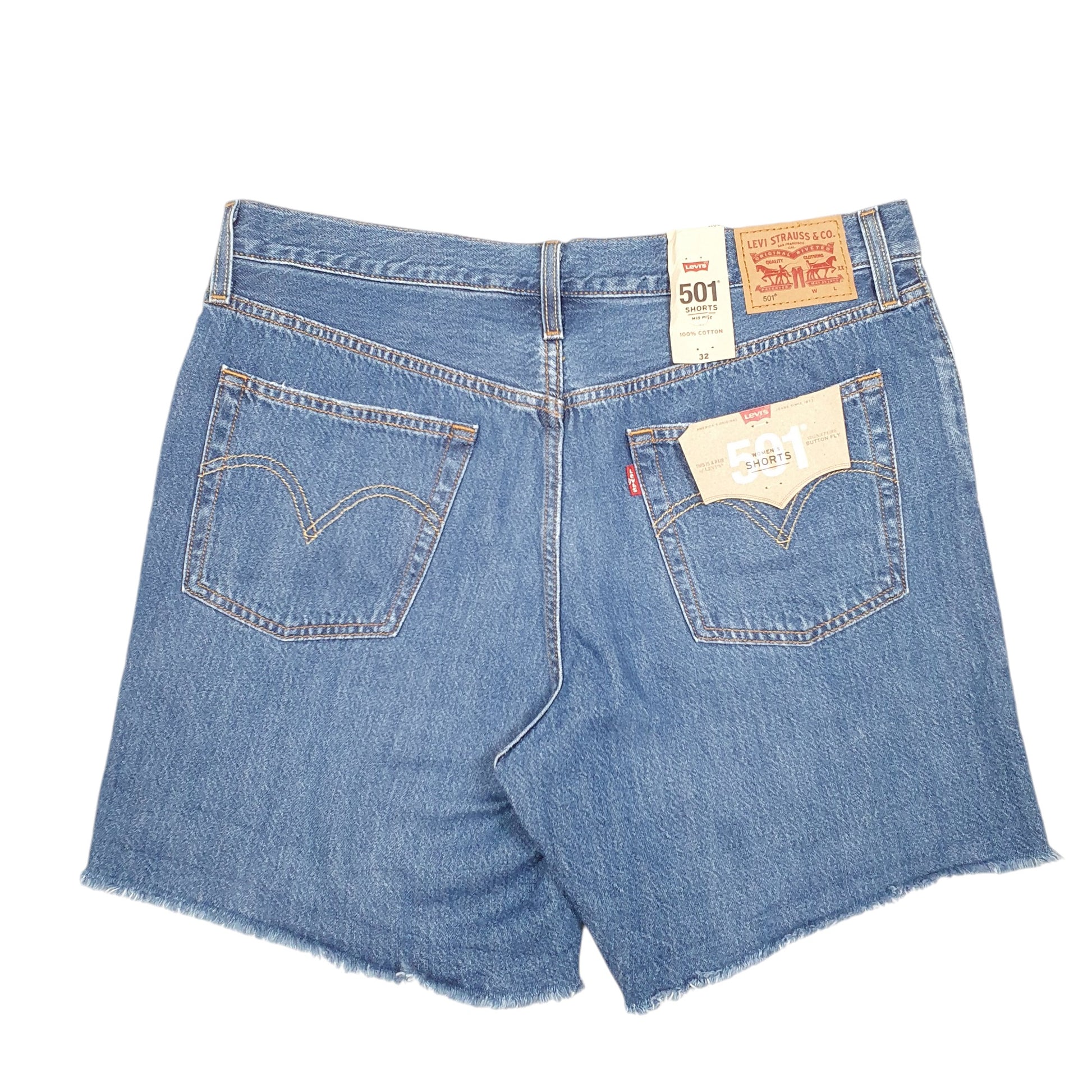 Womens Blue Levis 501 Jorts Mid Rise BNWT Denim Shorts