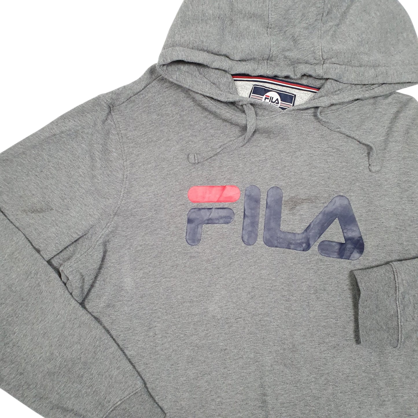Mens Grey Fila  Hoodie Jumper