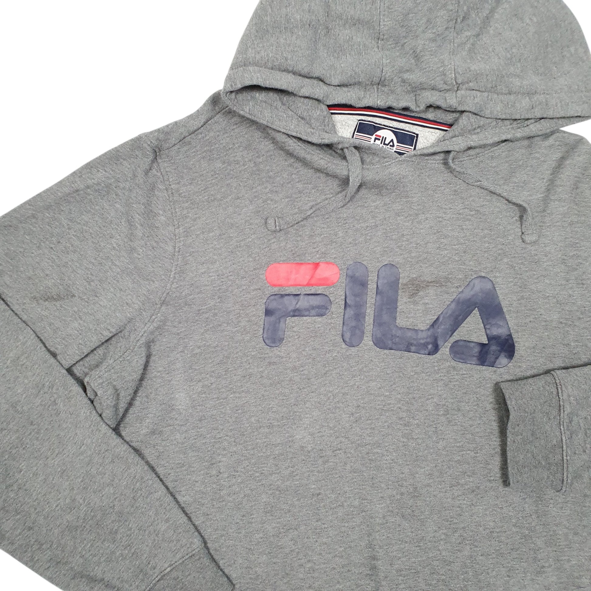 Mens Grey Fila  Hoodie Jumper