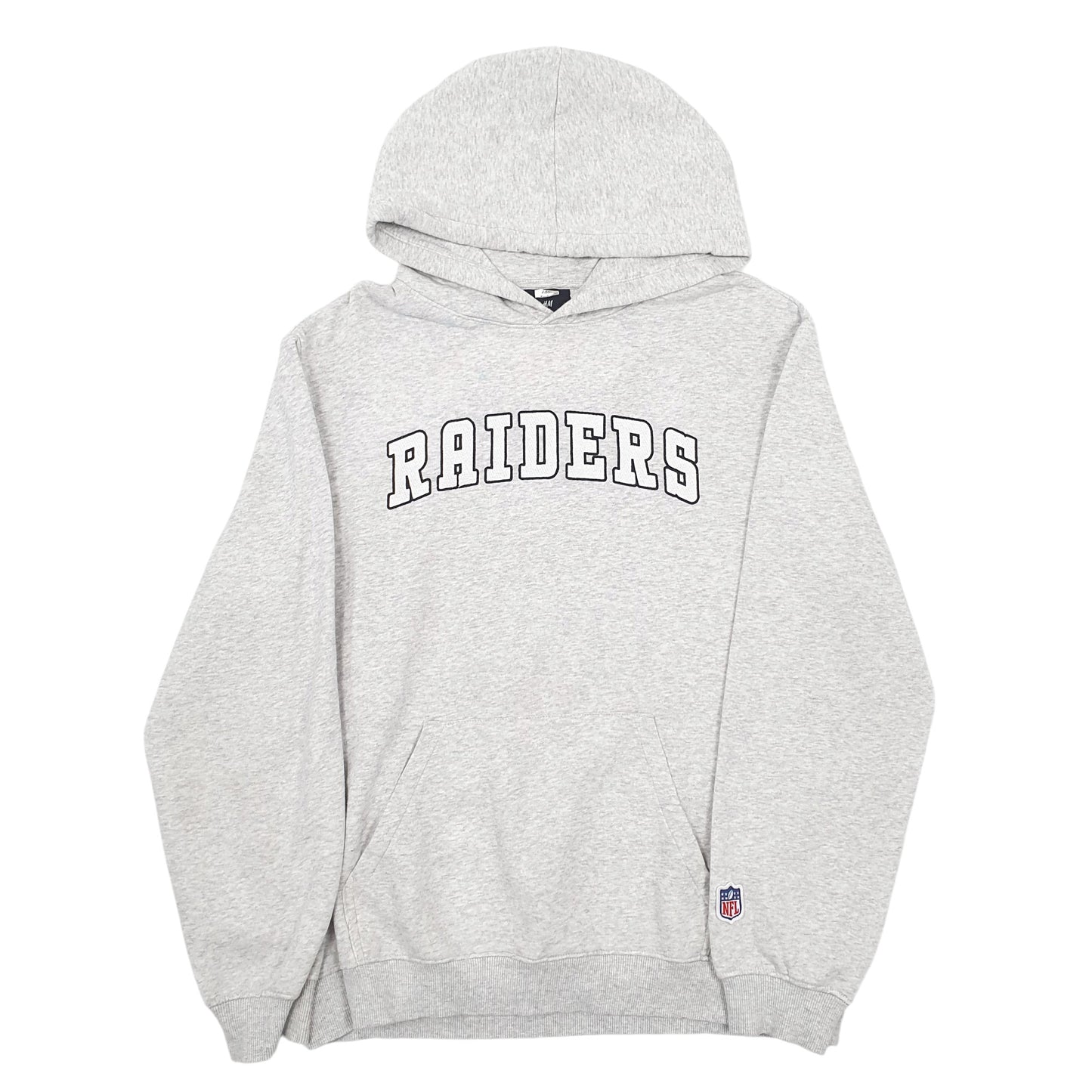Mens Grey H&M NFL Oakland Raiders Football Hoodie Jumper
