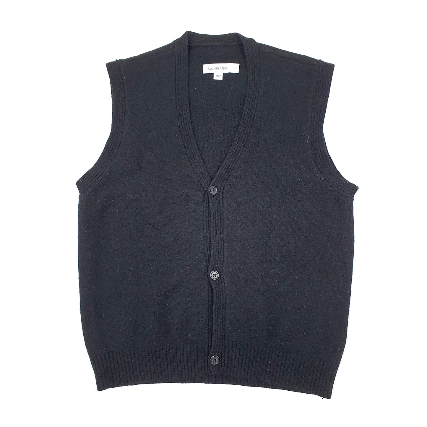 Mens Black Calvin Klein Sweater Vest Waist Coat Jumper