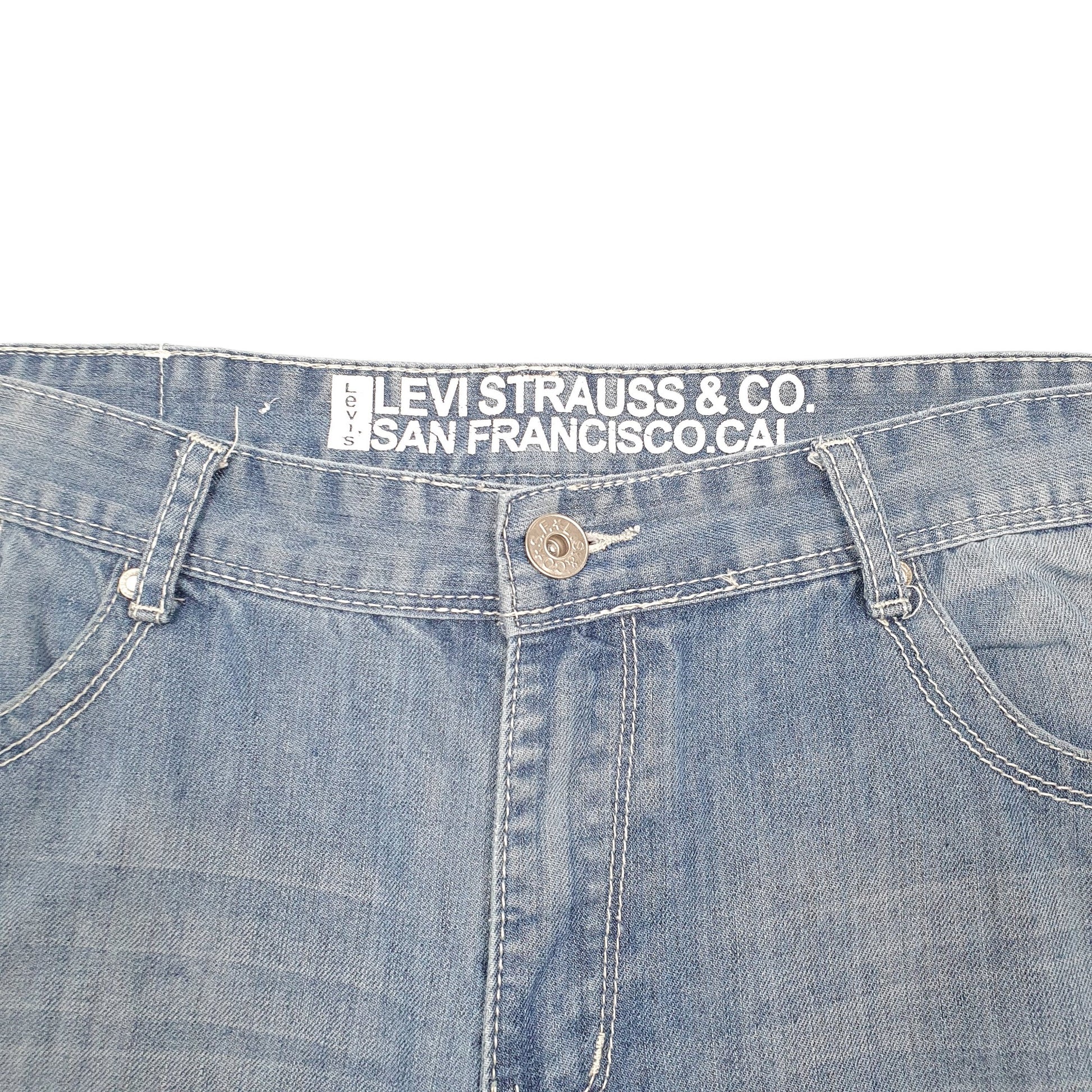 Mens Blue Levis Jorts Distressed Denim Shorts