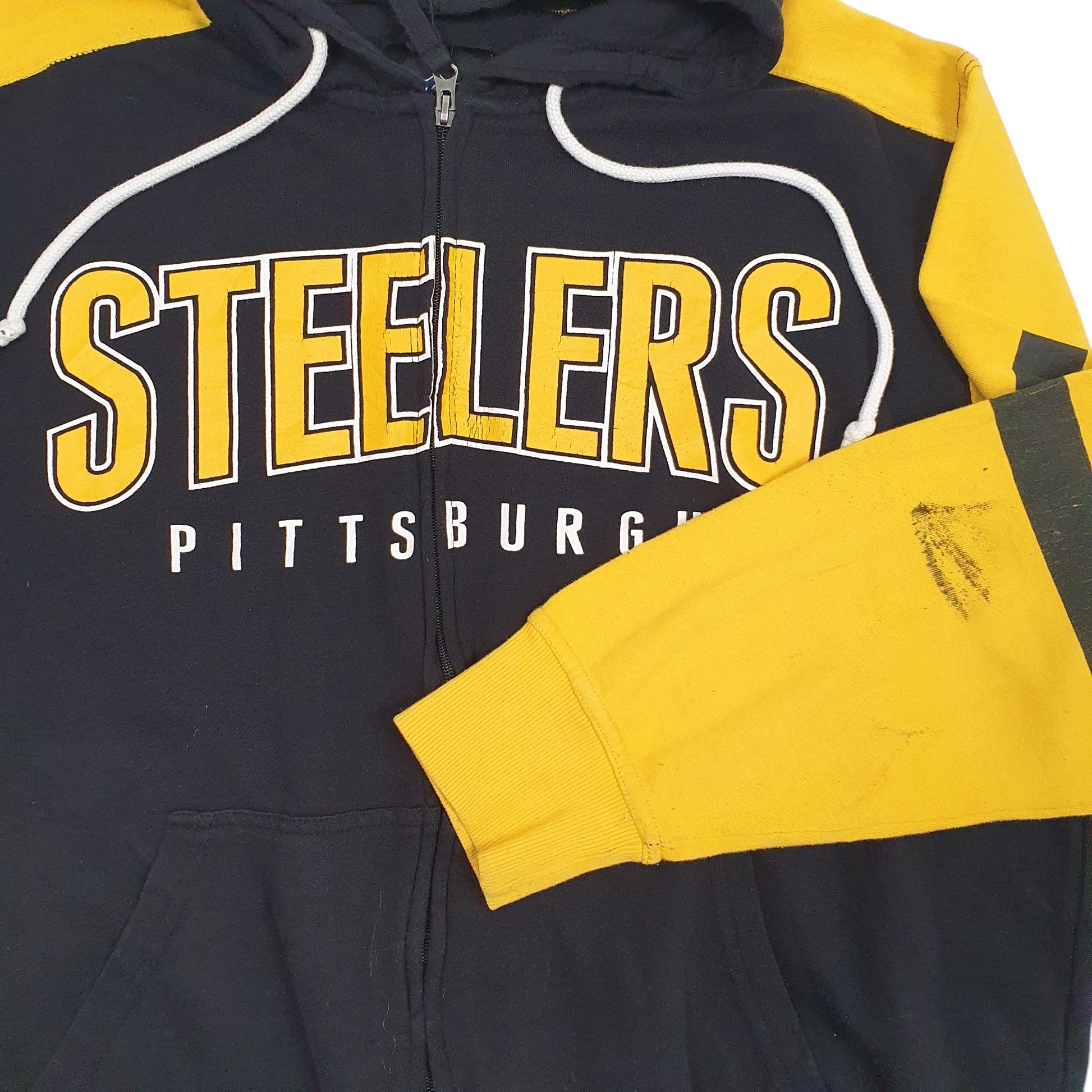 Mens Black NFL Steelers Full Zip Jumper