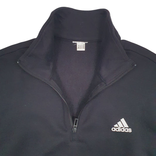 Womens Black Adidas  Quarter Zip Jumper
