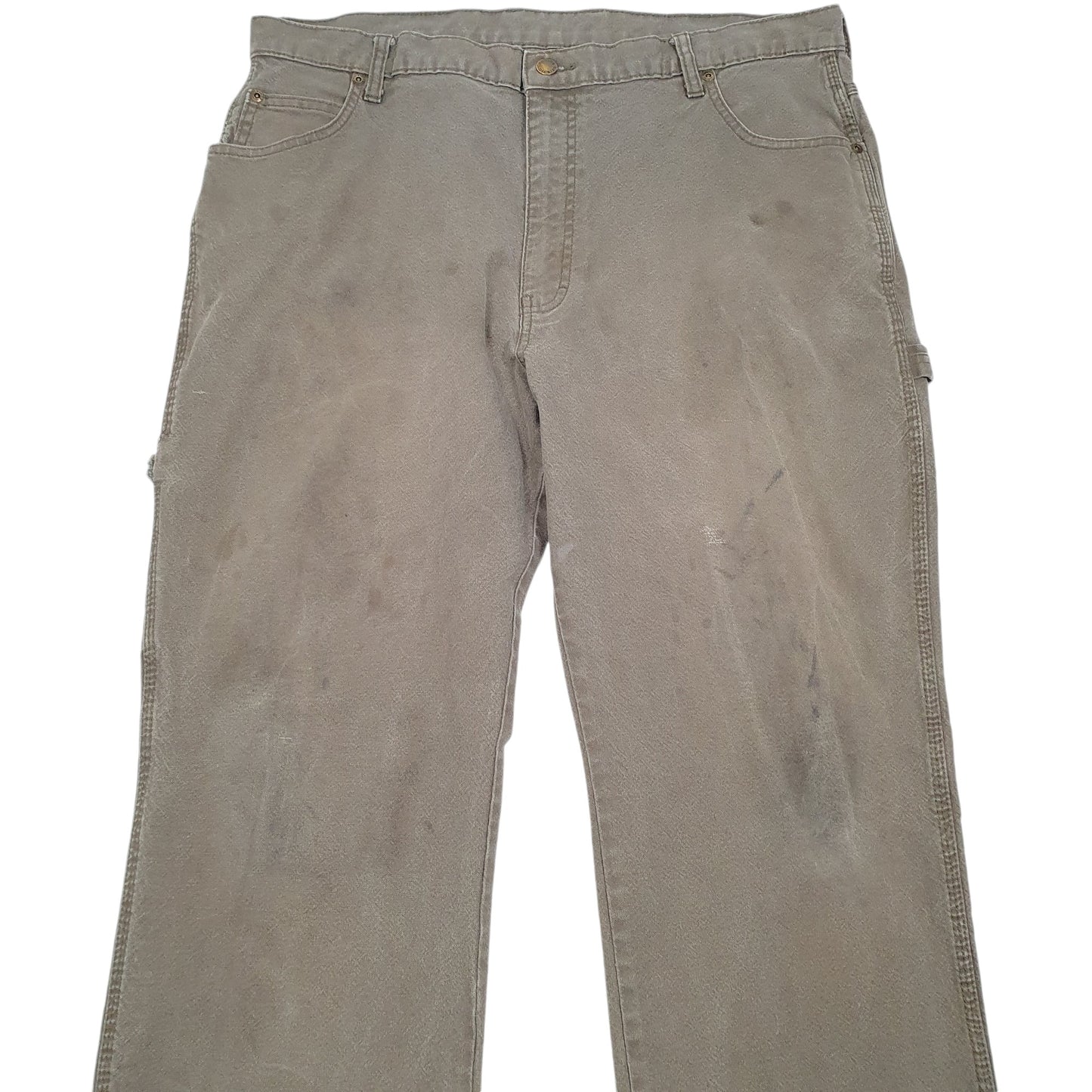 Mens Green Dickies Workwear Carpenter Trousers