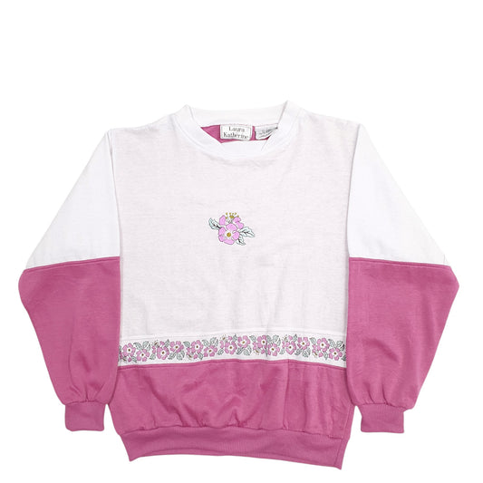 Womens White Laura Katherine Floral Crewneck Jumper