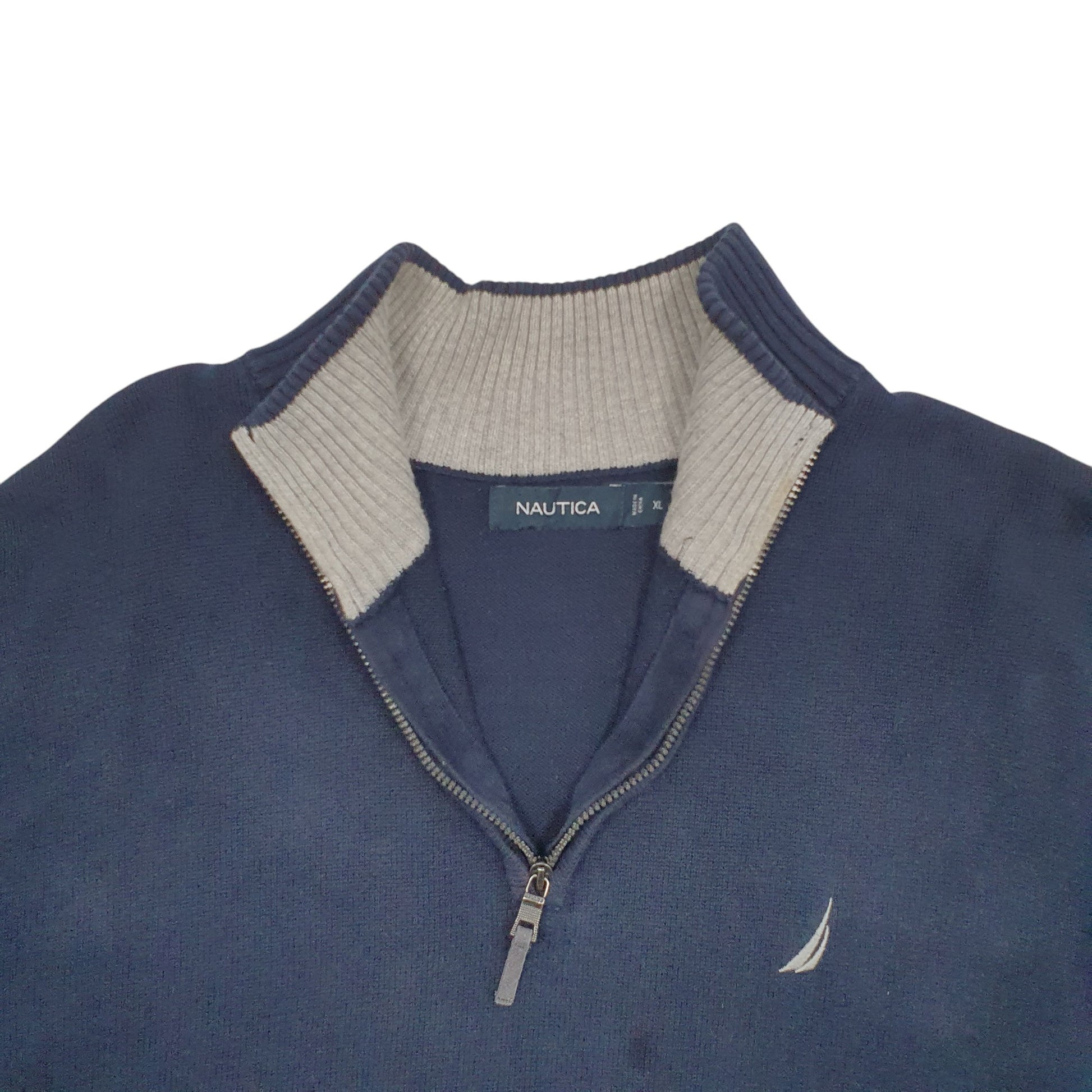 Mens Navy Nautica  Quarter Zip Jumper