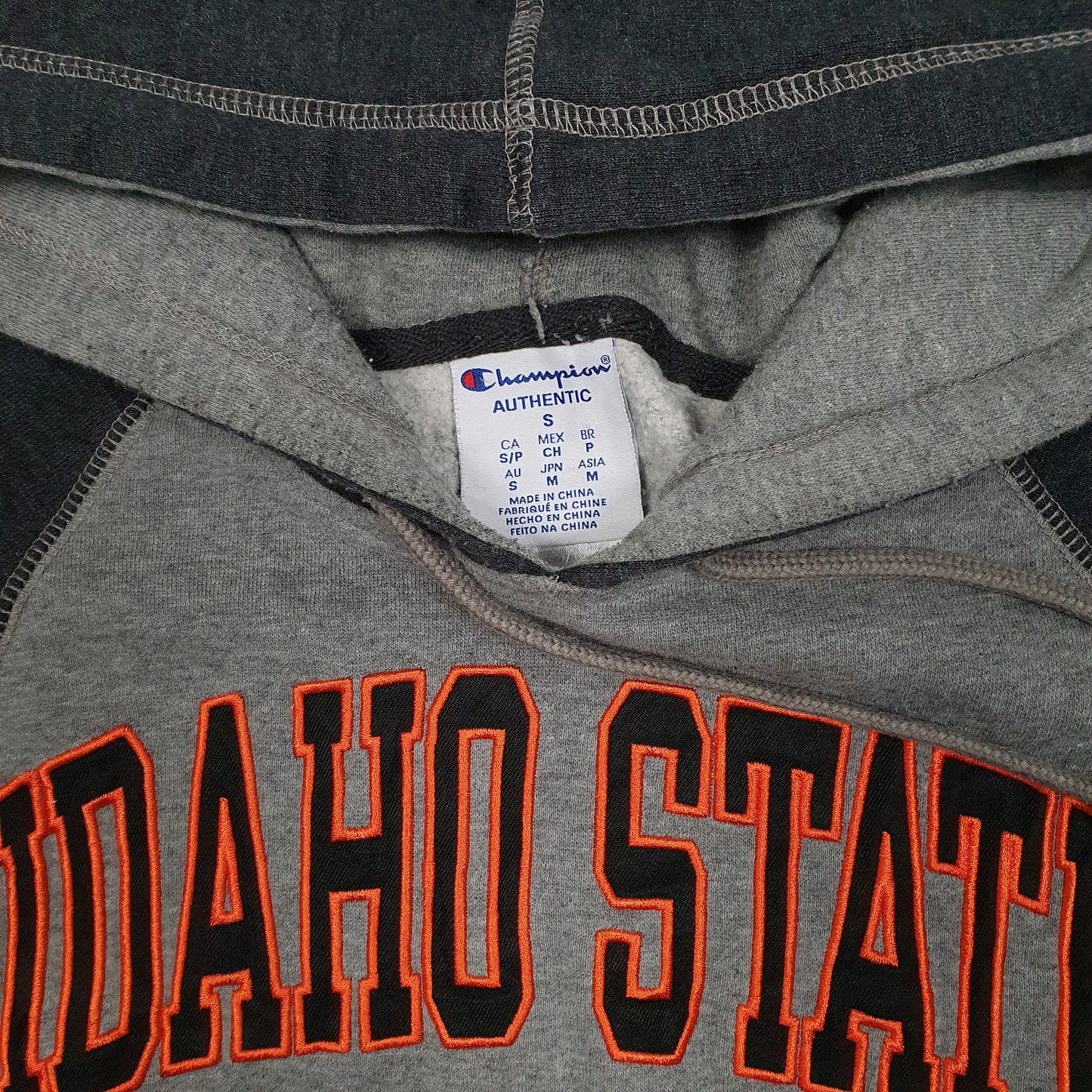Mens Grey Champion Idaho State Hoodie Jumper