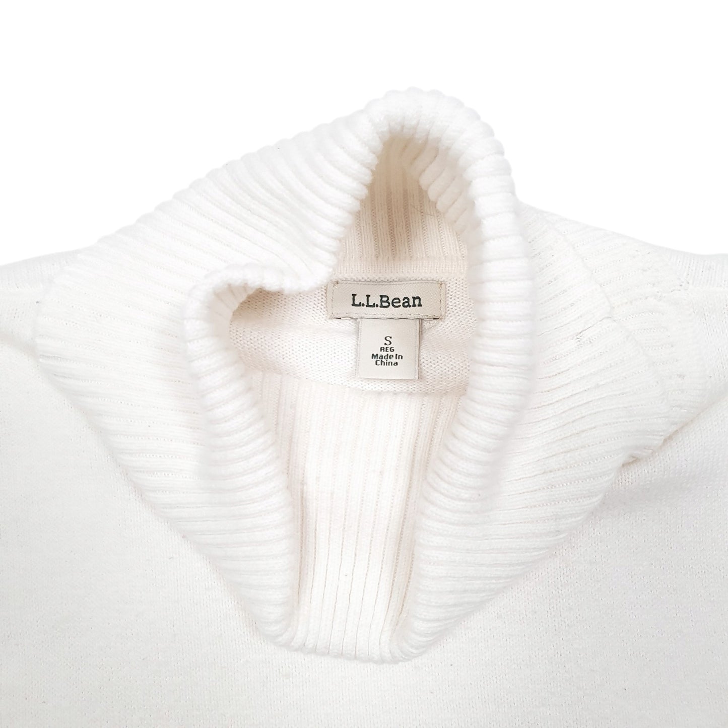 Womens Cream L.L.Bean Roll Knit Blend Turtle Neck Jumper