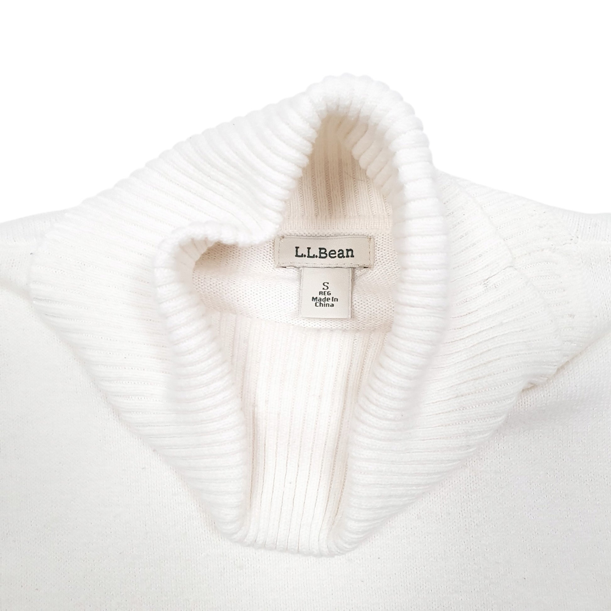 Womens Cream L.L.Bean Roll Knit Blend Turtle Neck Jumper