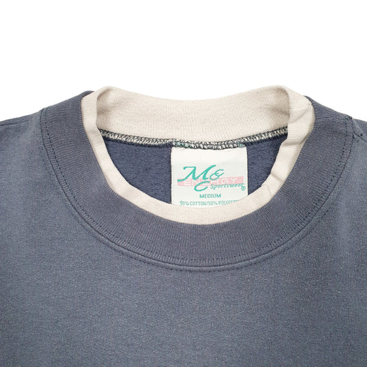 Mens Grey MC Sportswear Grandma Love Retro Heart 90s Crewneck Jumper