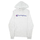 Womens Grey Champion Script Spellout Hoodie Jumper