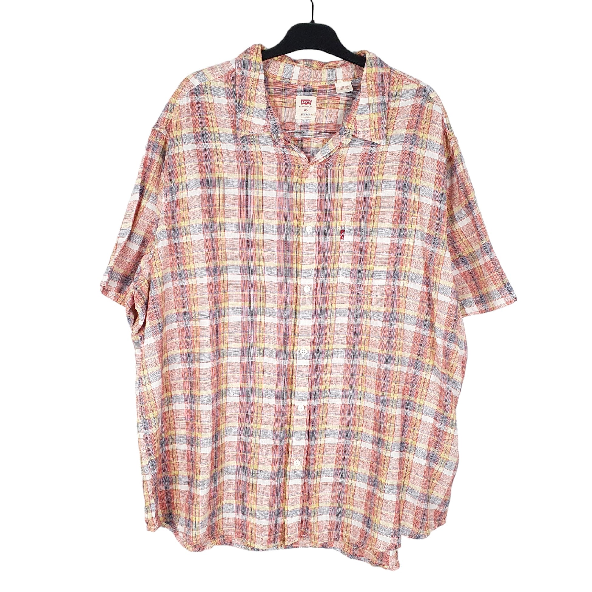 Mens Red Levis Casual Summer Short Sleeve Shirt