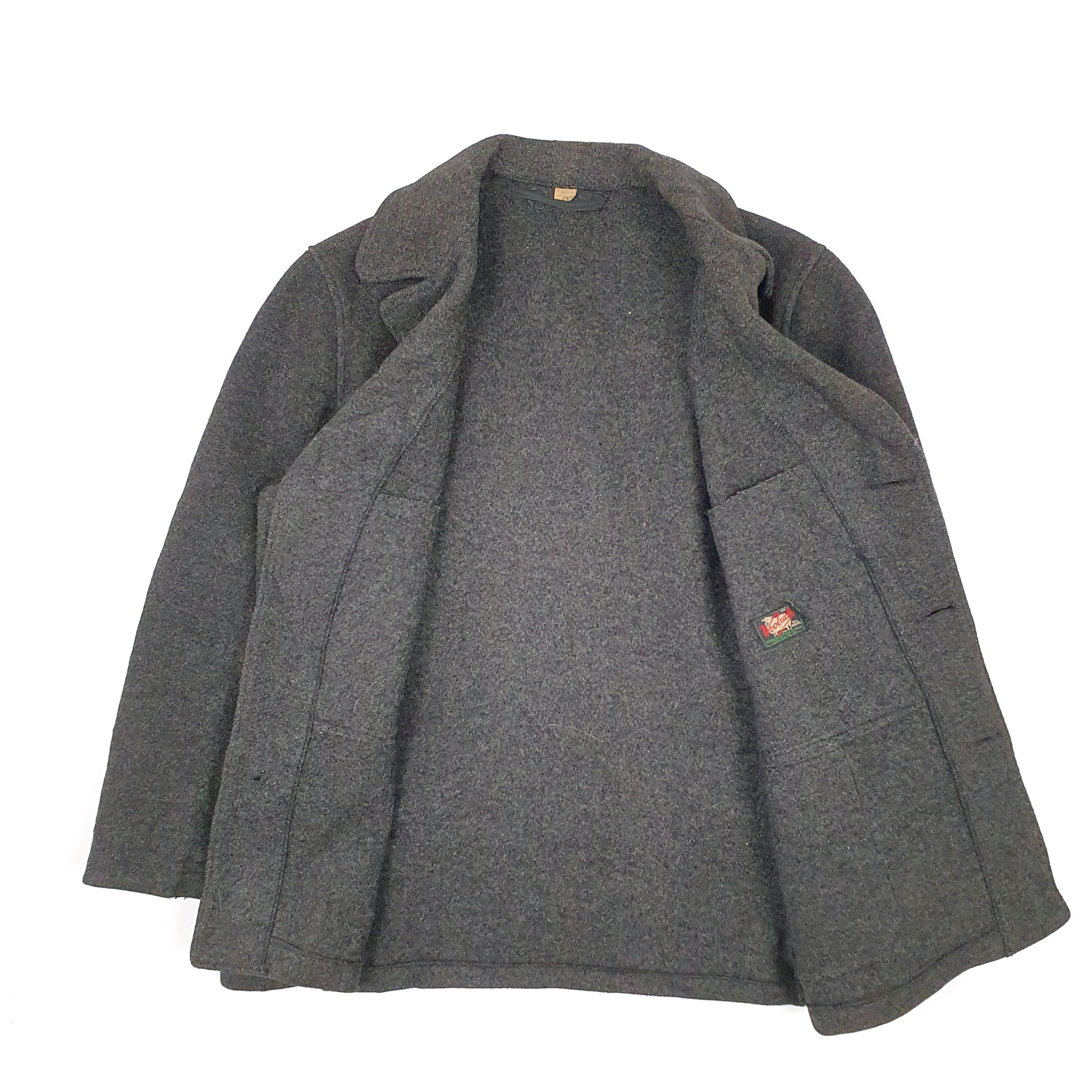 Mens Grey Woolrich Vintage 1930s 40s Cruiser 533 Overcoat Duffle  Coat