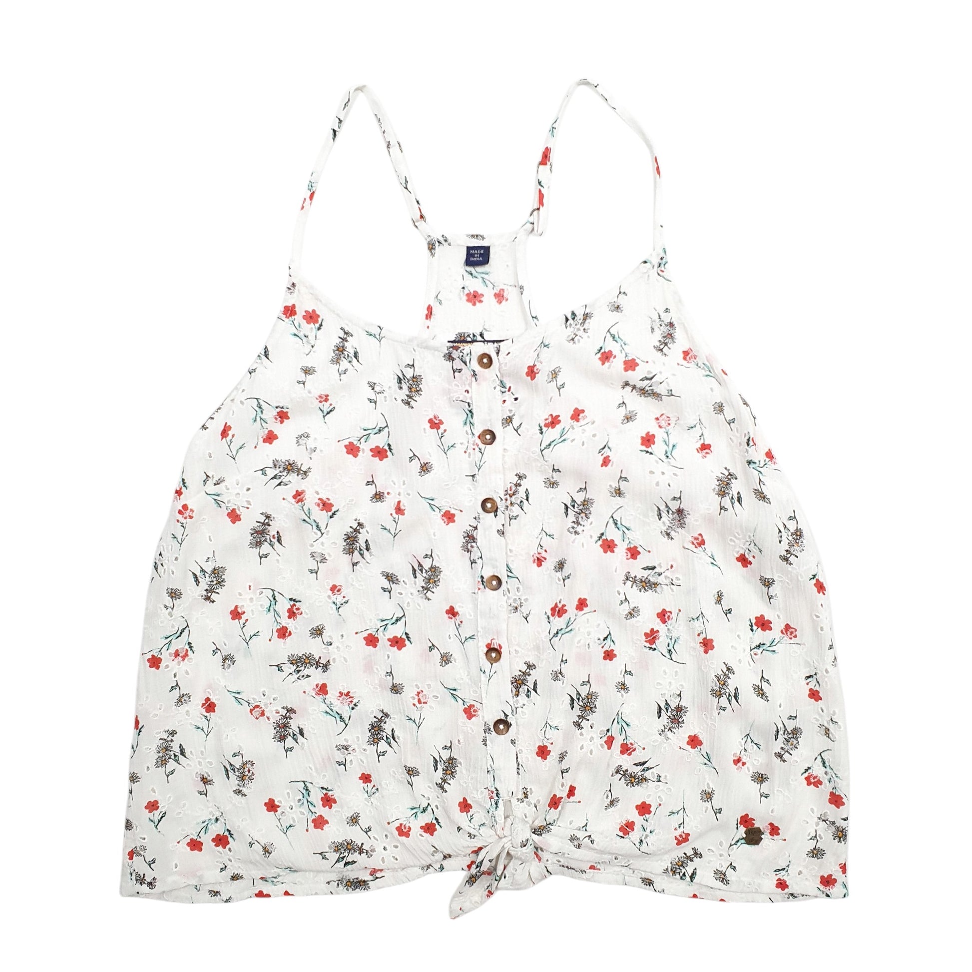 Womens White Superdry Floral Blouse Short Sleeve T Shirt